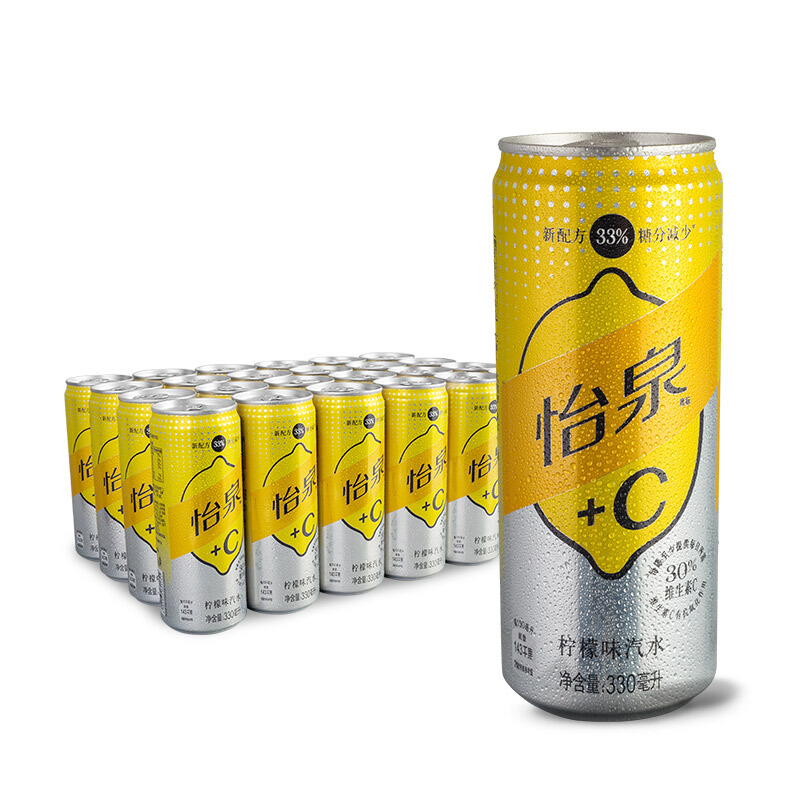 怡泉 Schweppes +C 柠檬味汽水 碳酸饮料 330ml24罐-1.jpg